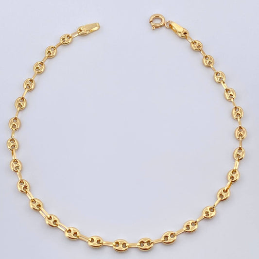 Tobillera GC 2.75gr / 10 1/4 in / 3mm Oro Amarillo 18K %