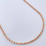 Cadena Rustica Espiga 10.65gr / 17 1/4 in / 1.65mm Dos Oros Blanco Rosa 18K %