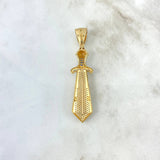 Pendant Sword 8.9gr / 5.8cm / Blue White Zircons Yellow Gold