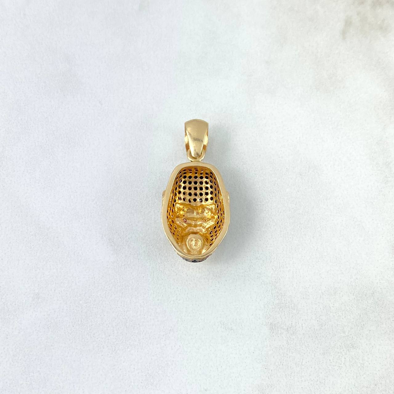 Pendant Gorilla 4.3gr / 3.2cm / Black Fuchsia Zircons Yellow Gold