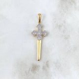 Pendant Daga 4.05gr / 4.5cm / White Zirconia Two-tone Yellow and White Gold