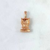 Pendant Panther Face 5.3gr / 3cm / Black and White Zircons Two-tone White and Rose Gold