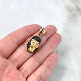 Pendant Gorilla 4.3gr / 3.2cm / Black Fuchsia Zircons Yellow Gold