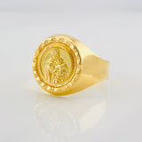 Bordered Ring Virgin of Carmen 3.65g / T9 3/4 Yellow Gold 18K