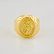 Signet Ring Jesus Christ 3.8g / T7 3/4 Yellow Gold 18K