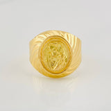 Signet Ring Jesus Christ 3.8g / T7 3/4 Yellow Gold 18K