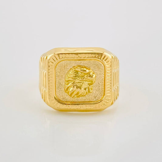 Eagle Signet Ring 3.55g / T8 3/4 Yellow Gold 18K