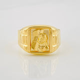 Anillo Sello Jesucristo 3.25g / T9 1/2 Oro Amarillo 18K