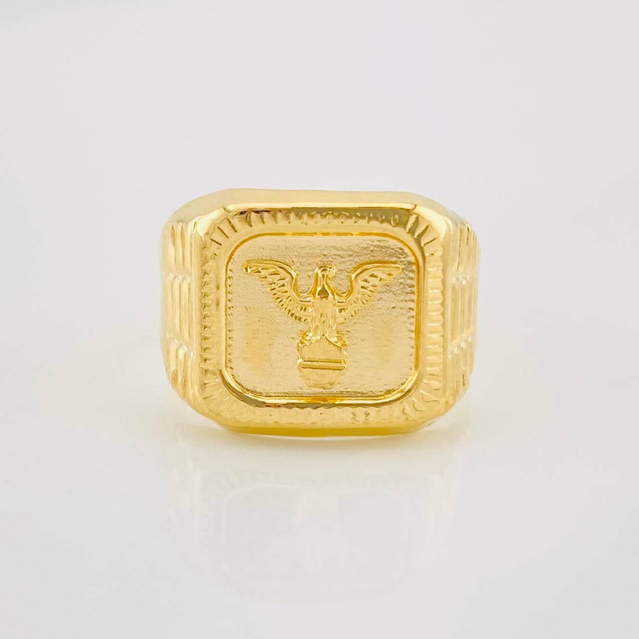 Bordered Eagle Signet Ring 3.5g / T10 Yellow Gold 18K