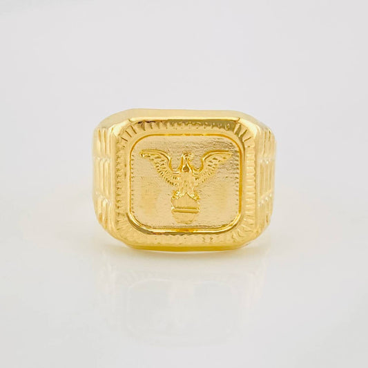 Bordered Eagle Signet Ring 3.5g / T10 Yellow Gold 18K