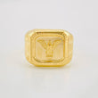 Bordered Eagle Signet Ring 3.15g / T9 Yellow Gold 18K