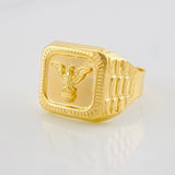Bordered Eagle Signet Ring 3.5g / T10 Yellow Gold 18K