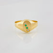 Oval Signet Ring 1.6g / T7 3/4 Yellow Gold 18K