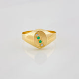 Oval Signet Ring 1.6g / T7 3/4 Yellow Gold 18K