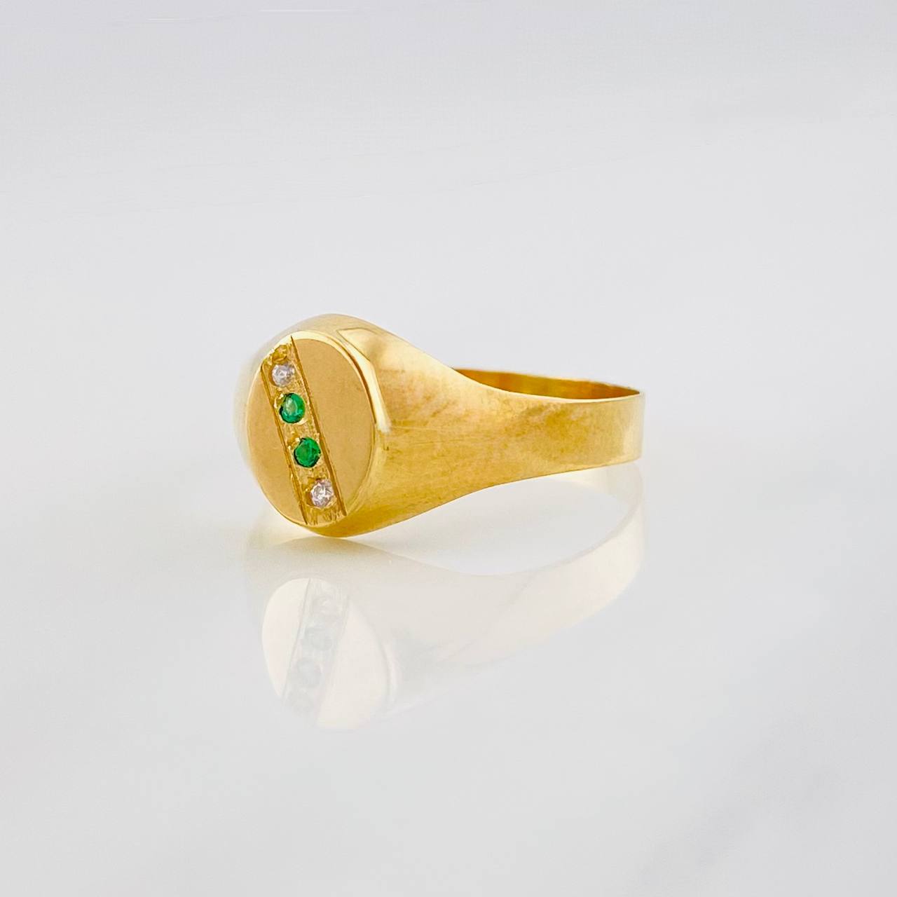 Oval Signet Ring 1.6g / T7 3/4 Yellow Gold 18K
