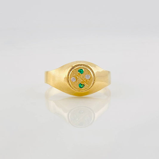 Anillo Sello Circulo 1.4g / T6 1/2 Oro Amarillo 18K