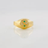 Circle Signet Ring 1.4g / T6 1/2 Yellow Gold 18K