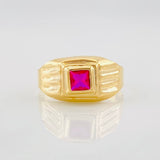 Square Signet Ring 1.3g / T4 3/4 Yellow Gold 18K