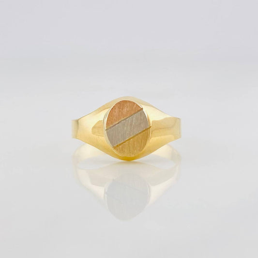 Anillo Sello Ovalado 1.65g / T7 1/4 Tres Oros 18K