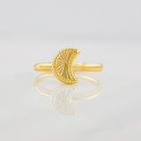 Half Moon Diamond Cut Ring 0.85g / T5 Yellow Gold 18K