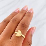 Half Moon Diamond Cut Ring 0.85g / T5 Yellow Gold 18K