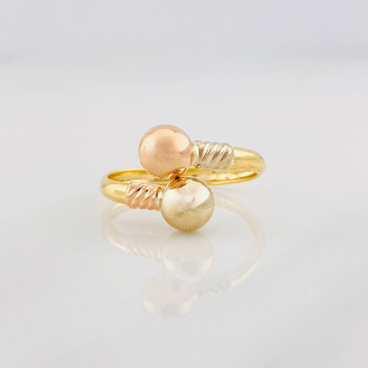 Anillo Tu y Yo 1.45g / TModulable Tres Oros 18K
