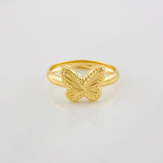 Anillo Mariposa Diamantada 0.95g / T5 Oro Amarillo 18K