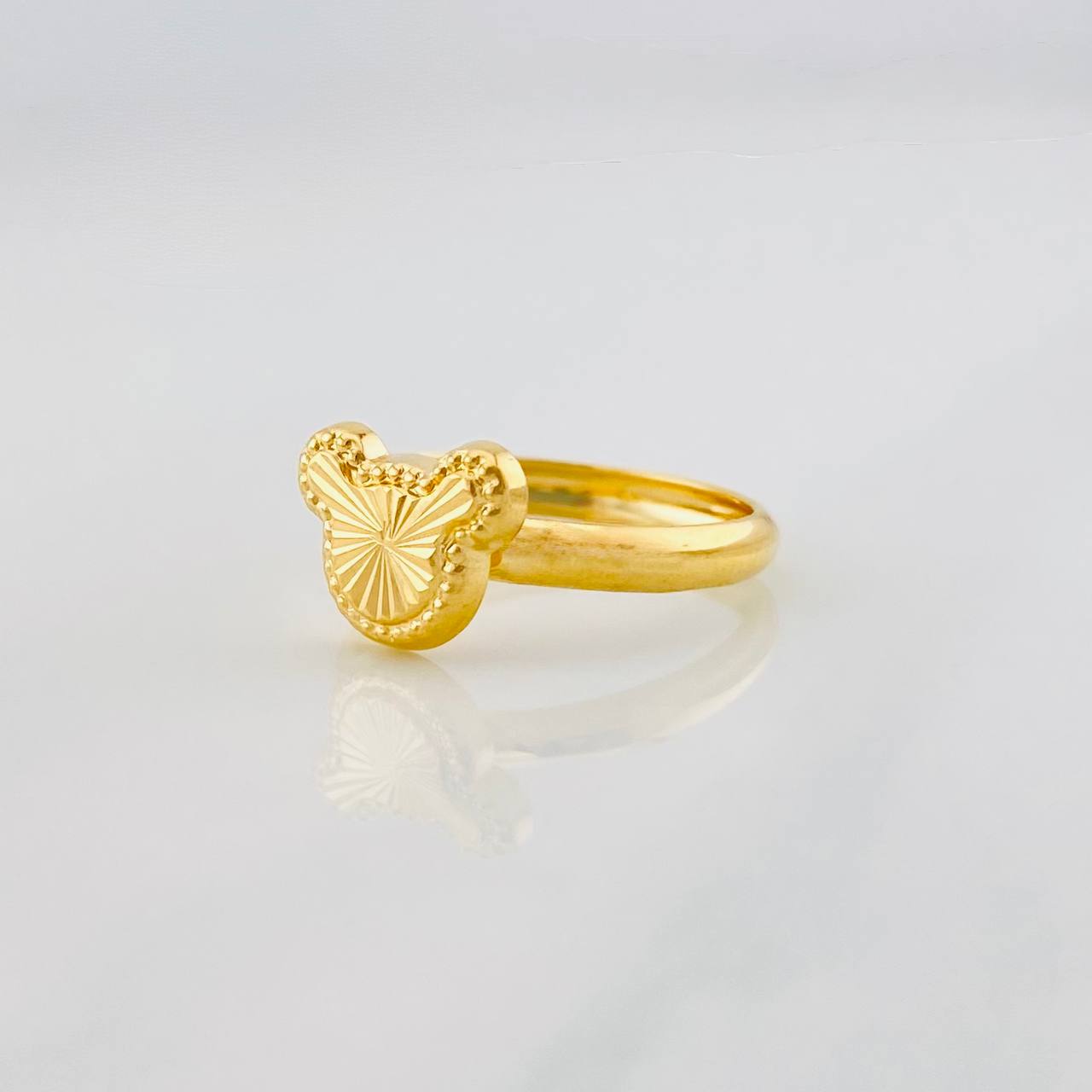 Diamond Cut Mouse Ring 0.9g / T4 3/4 Yellow Gold 18K