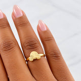 Diamond Cut Mouse Ring 0.9g / T4 3/4 Yellow Gold 18K