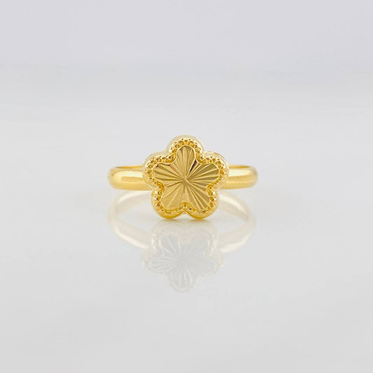 Anillo Flor Diamantada 0.95g / T4 3/4 Oro Amarillo 18K