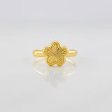Anillo Flor Diamantada 0.95g / T4 3/4 Oro Amarillo 18K