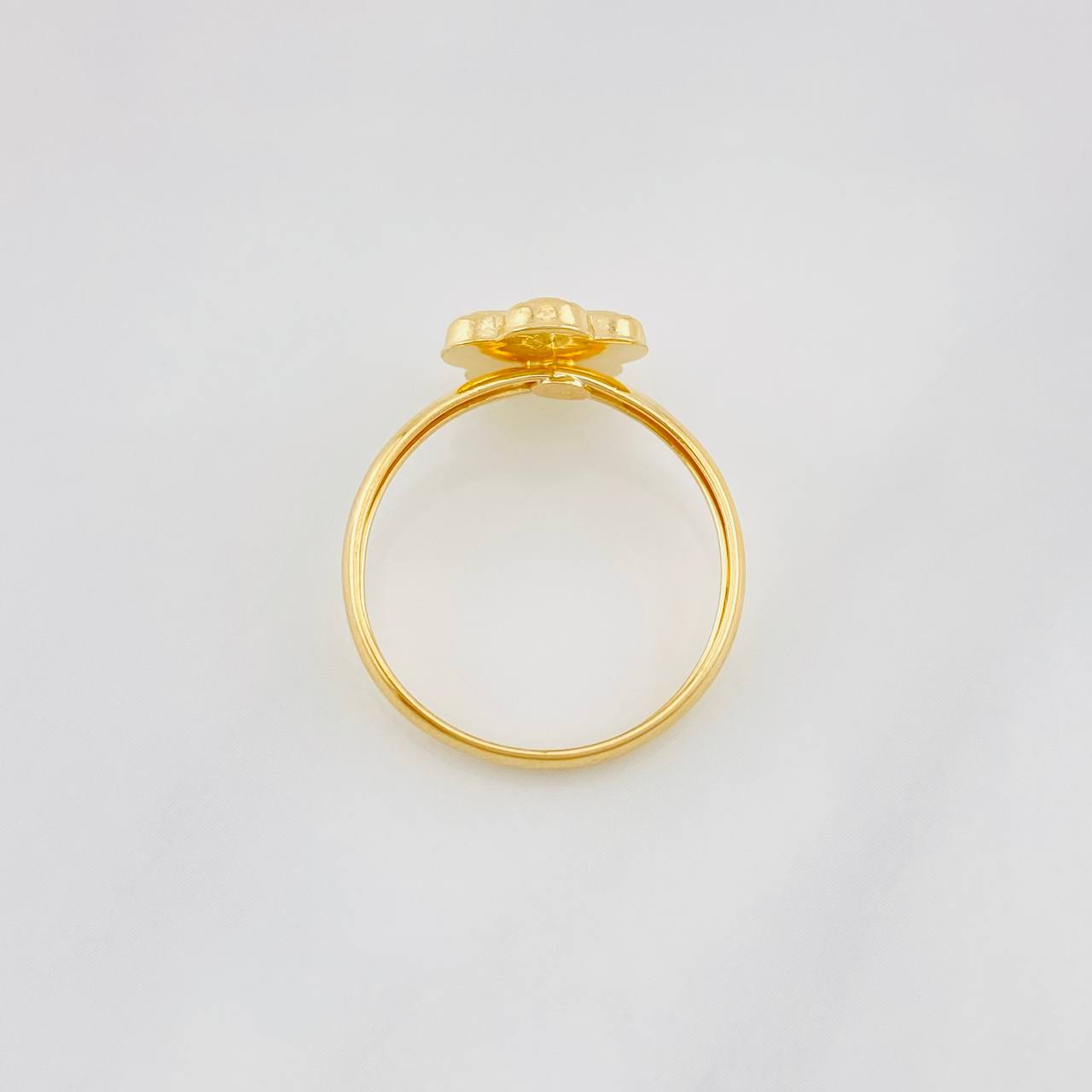 Diamond Cut Flower Ring 1.05g / T7 1/4 Yellow Gold 18K