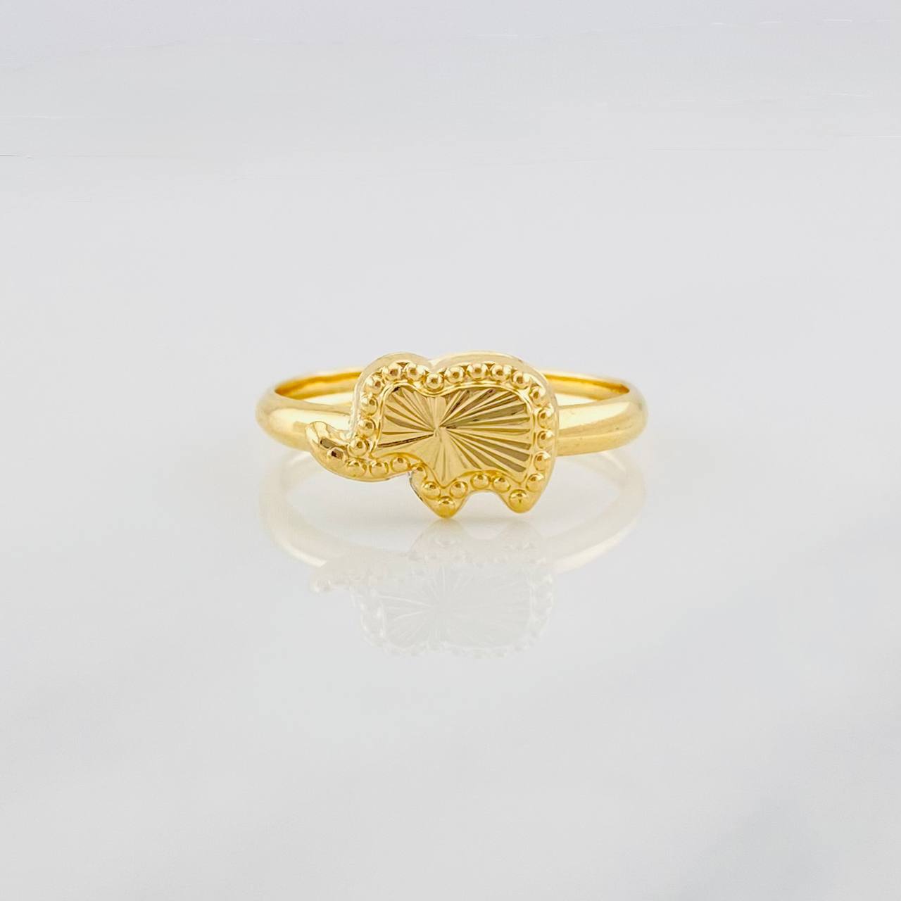 Elephant Diamond Cut Ring 1g / T7 1/4 Yellow Gold 18K