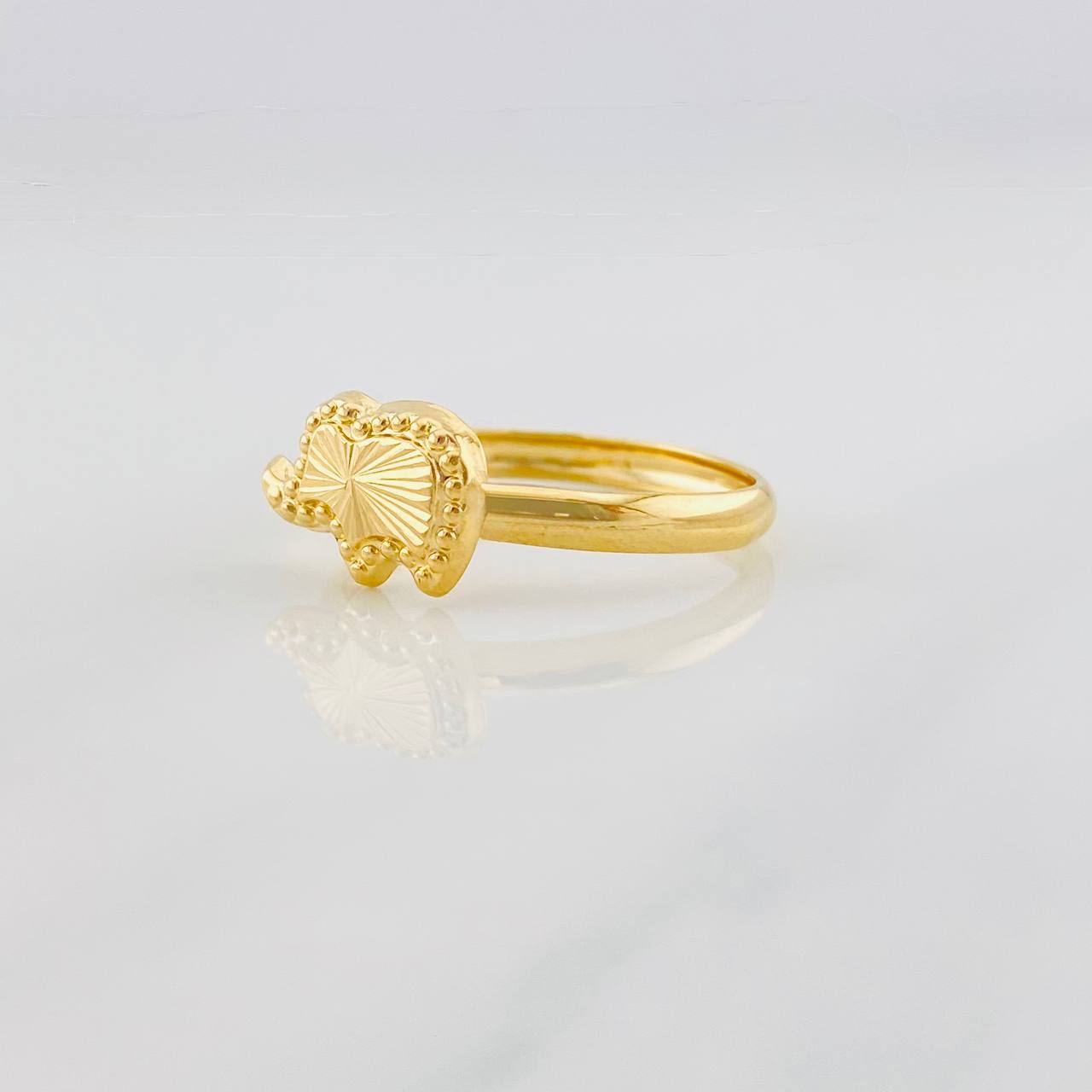 Elephant Diamond Cut Ring 1g / T7 1/4 Yellow Gold 18K