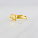 Elephant Diamond Cut Ring 1g / T7 1/4 Yellow Gold 18K