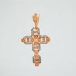 Pendant Cross Christ 6.3 g / 1 3/4 in Two Golds White Rose 18K