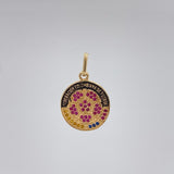 Pendant Shield Colombia 2 g / 1 in Two Golds Black Yellow 18K