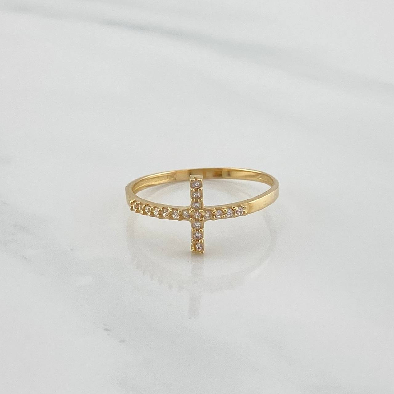 Cross Ring 1 g / T6 1/4 Yellow Gold 18K
