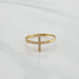 Cross Ring 1 g / T6 1/4 Yellow Gold 18K