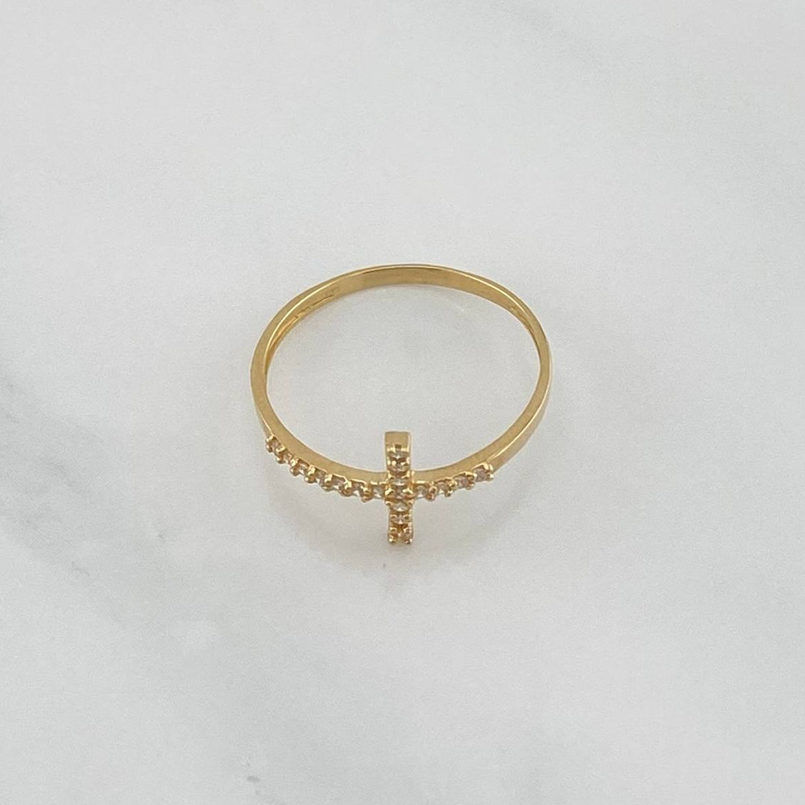 Cross Ring 1 g / T6 1/4 Yellow Gold 18K