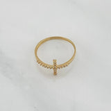 Cross Ring 1 g / T6 1/4 Yellow Gold 18K