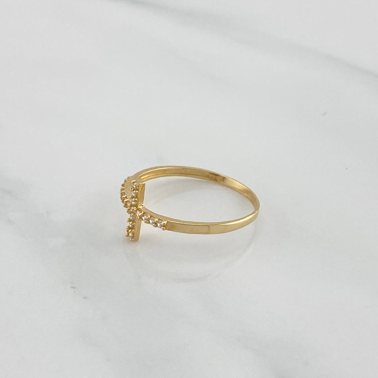 Cross Ring 1 g / T6 1/4 Yellow Gold 18K