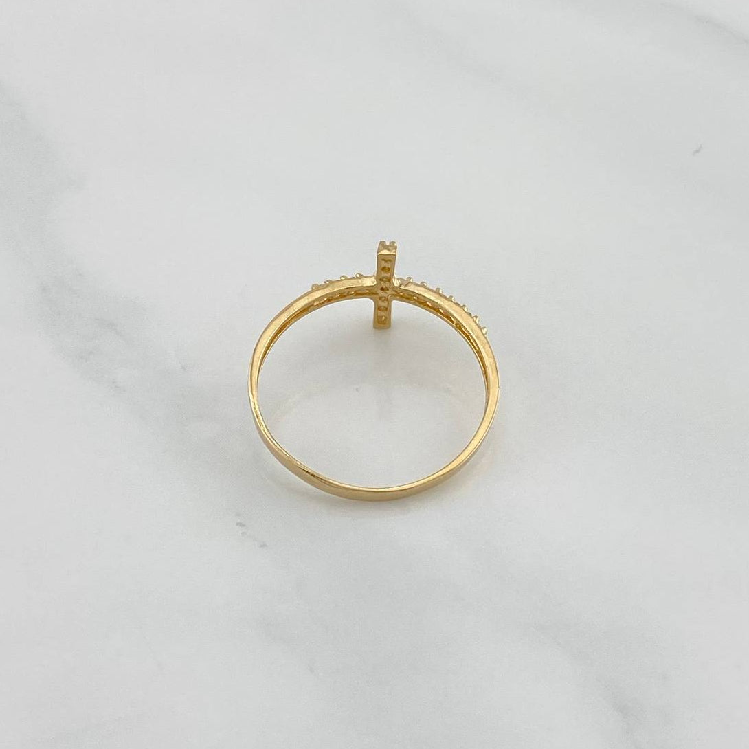 Cross Ring 1 g / T6 1/4 Yellow Gold 18K