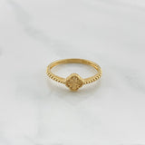 Anillo Trebol Diamantado 1.5 g / T5 1/4 Oro Amarillo 18K