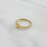 Anillo Trebol Diamantado 1.5 g / T5 1/4 Oro Amarillo 18K
