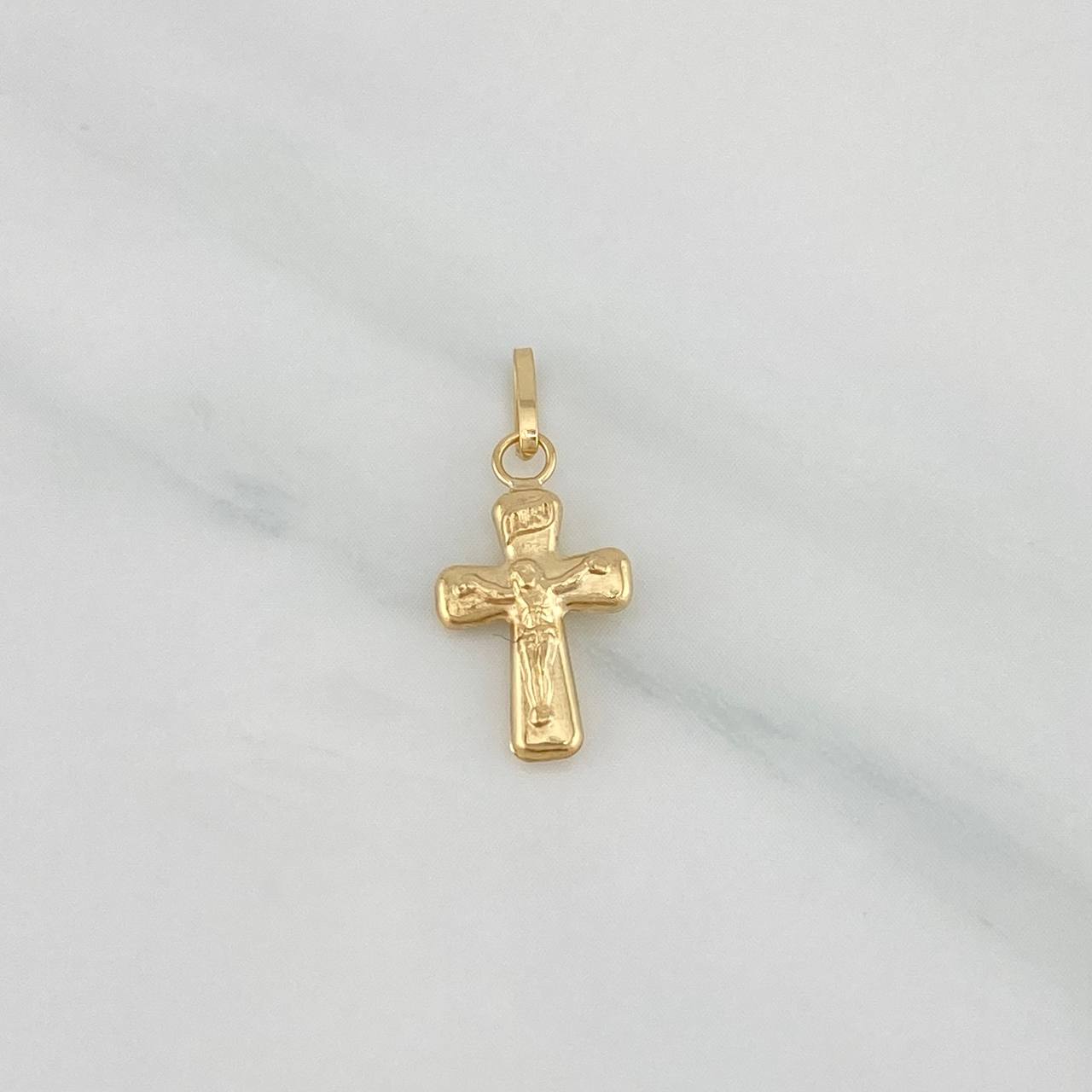 Pendant Cross Christ 0.4 g / 3/4 in Yellow Gold 18K