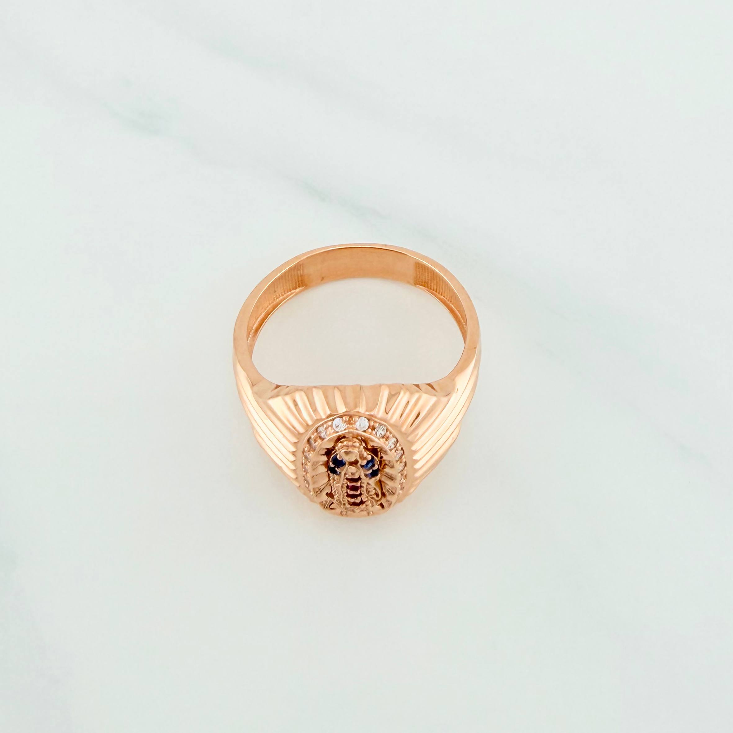Anillo Virgen Guadalupe 4.8 g / T7 3/4 Oro Rosa 18K