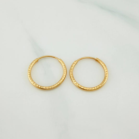 Candongas Aro Rayado 1.1 g / 3/4 in Oro Amarillo 18K