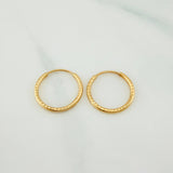 Candongas Aro Rayado 1.1 g / 3/4 in Oro Amarillo 18K
