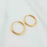 Candongas Aro Rayado 1.1 g / 3/4 in Oro Amarillo 18K